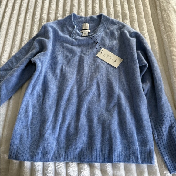 Joie 100% Cashmere Softest Cozy Periwinkle Blue NEW - Picture 3 of 12